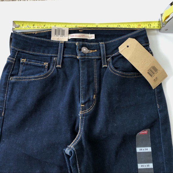 Levi’s 721 High-Rise Skinny- Dark Blue- LONG- NWT - Picture 12 of 12